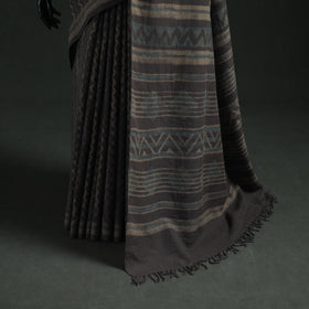 Pure Merino Wool Hand Block Akola Prints Saree 03
