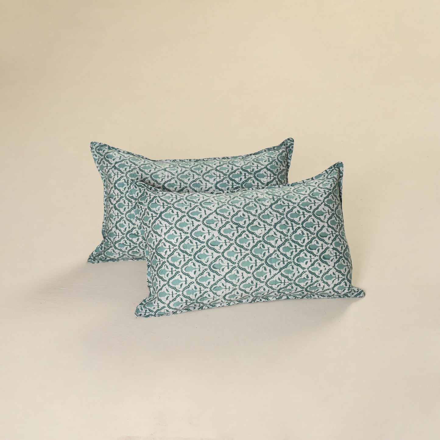 Hand Block Batik Print Pillow Covers (Set of 2) 07