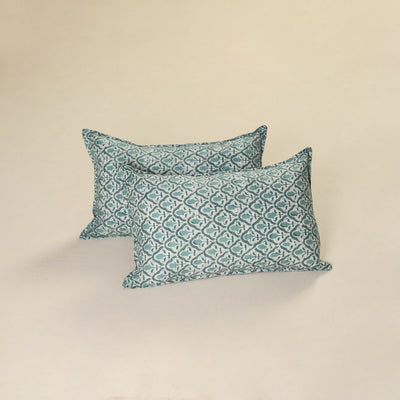 Hand Block Batik Print Pillow Covers (Set of 2) 07