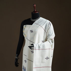 Kantha Hand Embroidered Khes Handwoven Cotton Dupatta 26