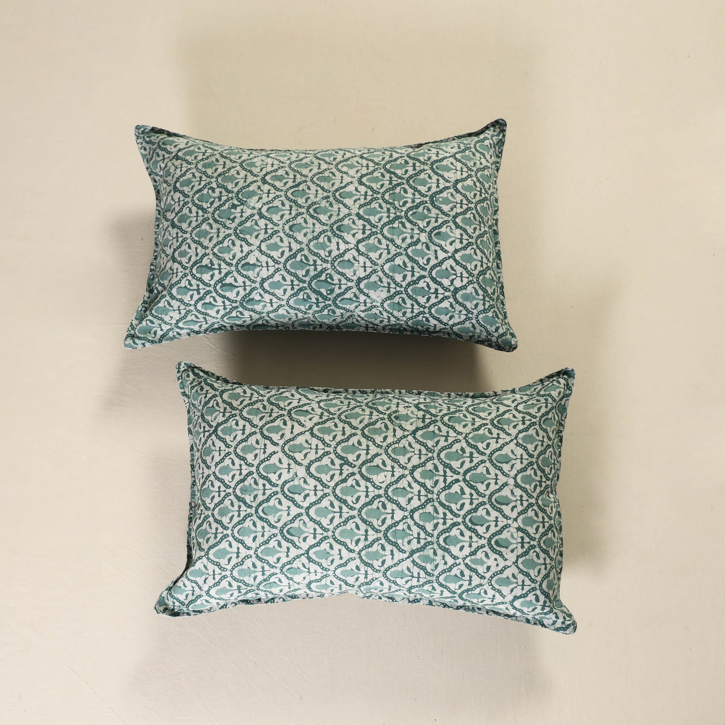 Hand Block Batik Print Pillow Covers (Set of 2) 07