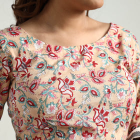 Buy Sanganeri Block Printed Cotton Stitched Blouse Online at iTokri.com