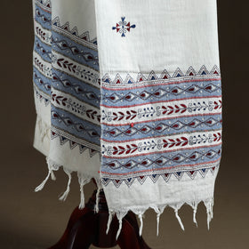Kantha Hand Embroidered Khes Handwoven Cotton Dupatta 26