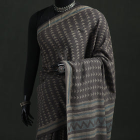 Pure Merino Wool Hand Block Akola Prints Saree 02