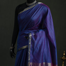Handloom Zari Border Maheshwari Silk Saree 09