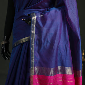 Handloom Zari Border Maheshwari Silk Saree 09