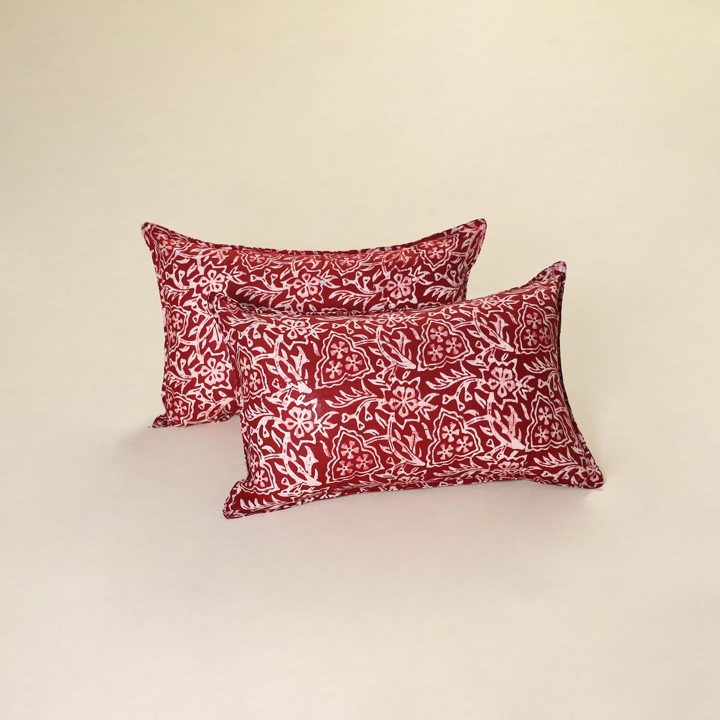 Hand Block Batik Print Pillow Covers (Set of 2) 08