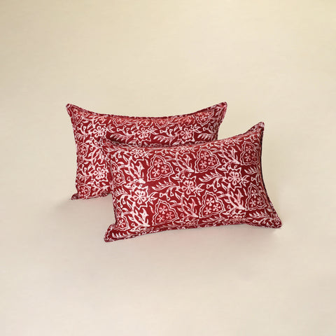 Hand Block Batik Print Pillow Covers (Set of 2) 08