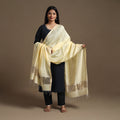 Yellow - handloom silk cotton maheshwari dupatta 08