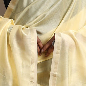 Yellow - handloom silk cotton maheshwari dupatta 08