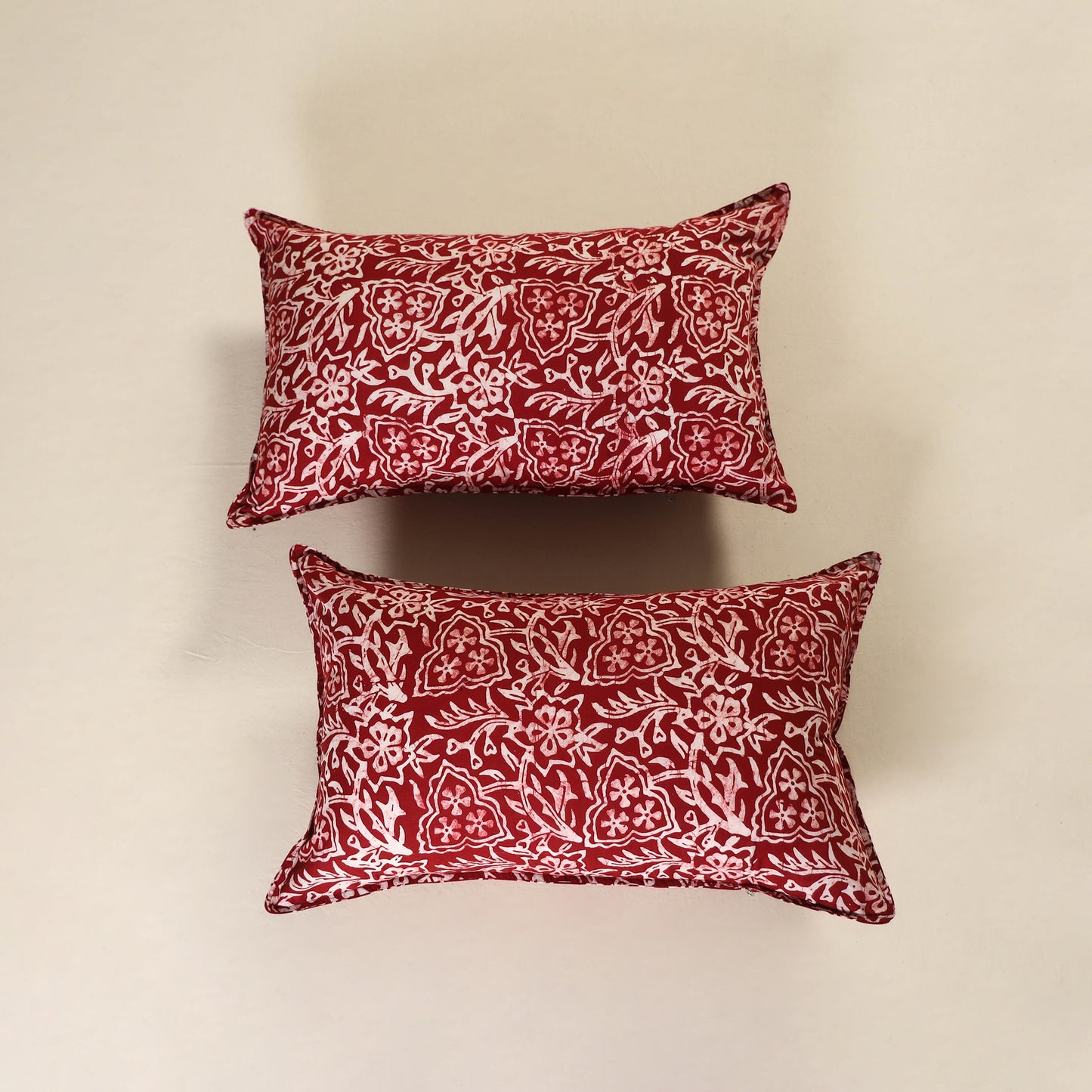 Hand Block Batik Print Pillow Covers (Set of 2) 08