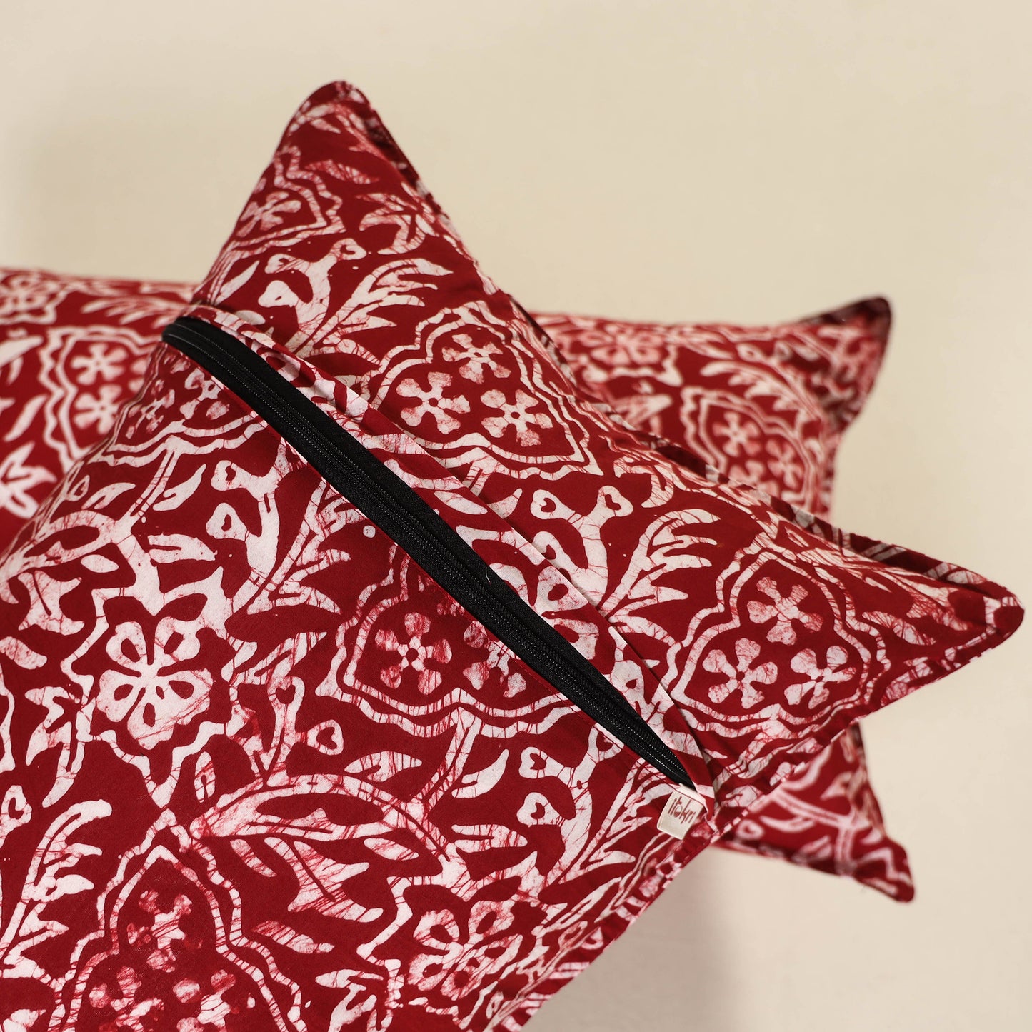Hand Block Batik Print Pillow Covers (Set of 2) 08