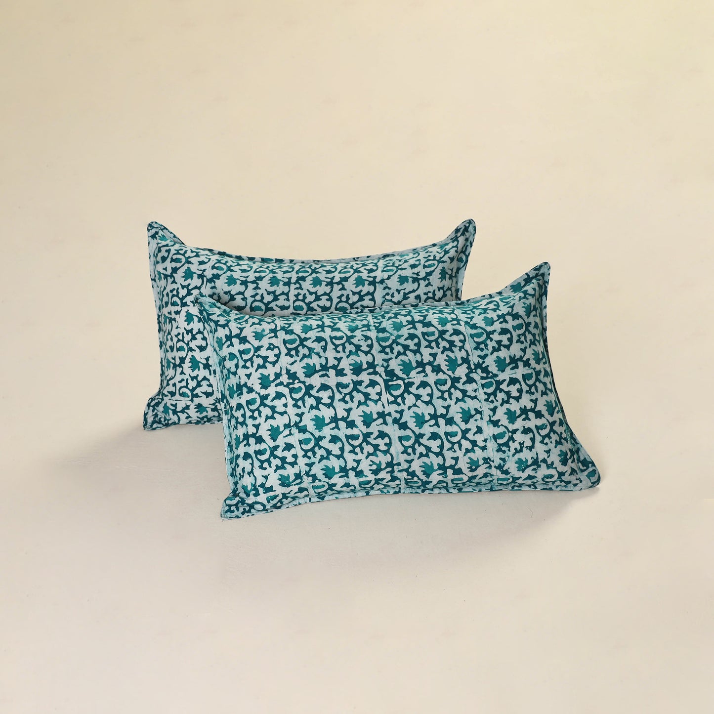 Hand Block Batik Print Pillow Covers (Set of 2) 09