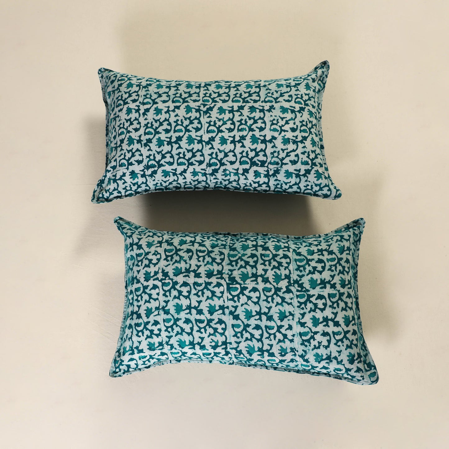 Hand Block Batik Print Pillow Covers (Set of 2) 09