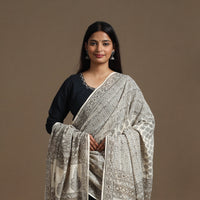 Beige - Block Printed Natural Dyed Cotton Bagh Dupatta 09