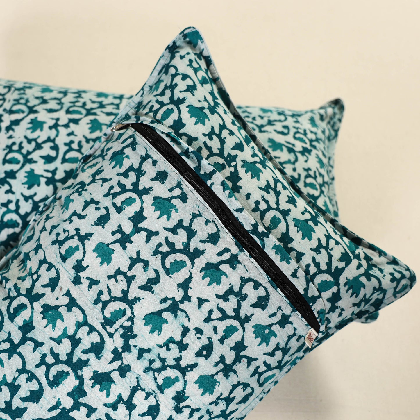 Hand Block Batik Print Pillow Covers (Set of 2) 09