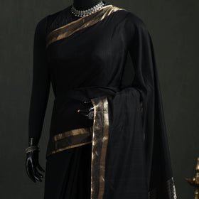 Handloom Zari Border Maheshwari Silk Saree 12