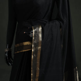 Handloom Zari Border Maheshwari Silk Saree 12