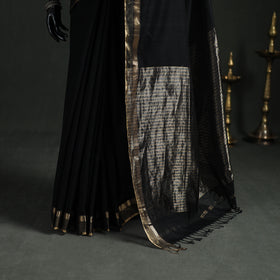 Handloom Zari Border Maheshwari Silk Saree 12