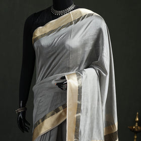 Handloom Zari Border Maheshwari Silk Saree 13