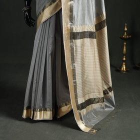 Handloom Zari Border Maheshwari Silk Saree 13