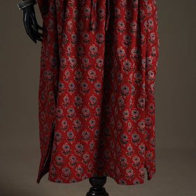 Ajrakh Hand Block Print Natural Dyed Cotton Long Kaftan 13
