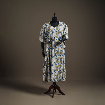 Ajrakh Hand Block Print Natural Dyed Cotton Long Kaftan 14