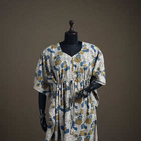Ajrakh Hand Block Print Natural Dyed Cotton Long Kaftan 14