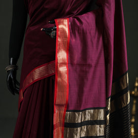 Handloom Zari Border Maheshwari Silk Saree 14