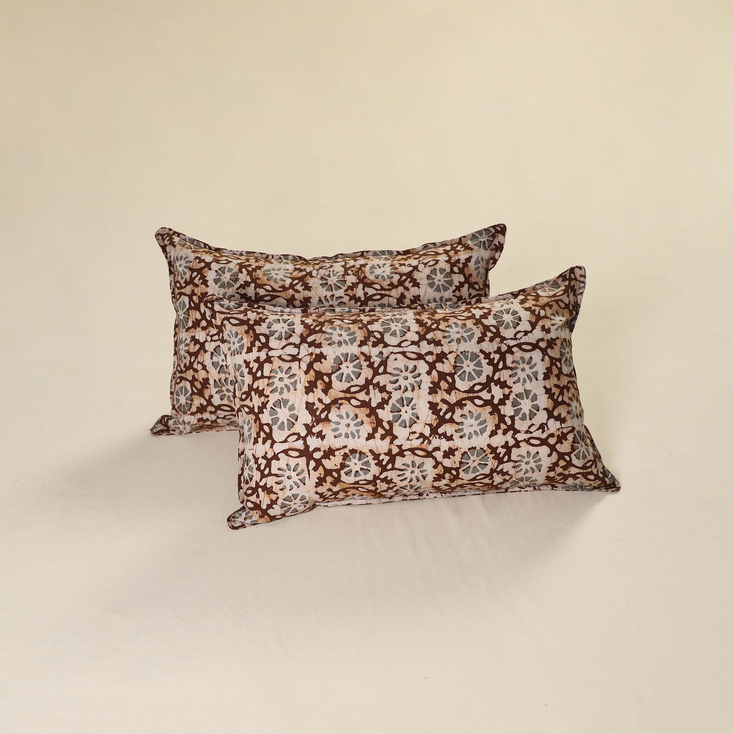 Hand Block Batik Print Pillow Covers (Set of 2) 14