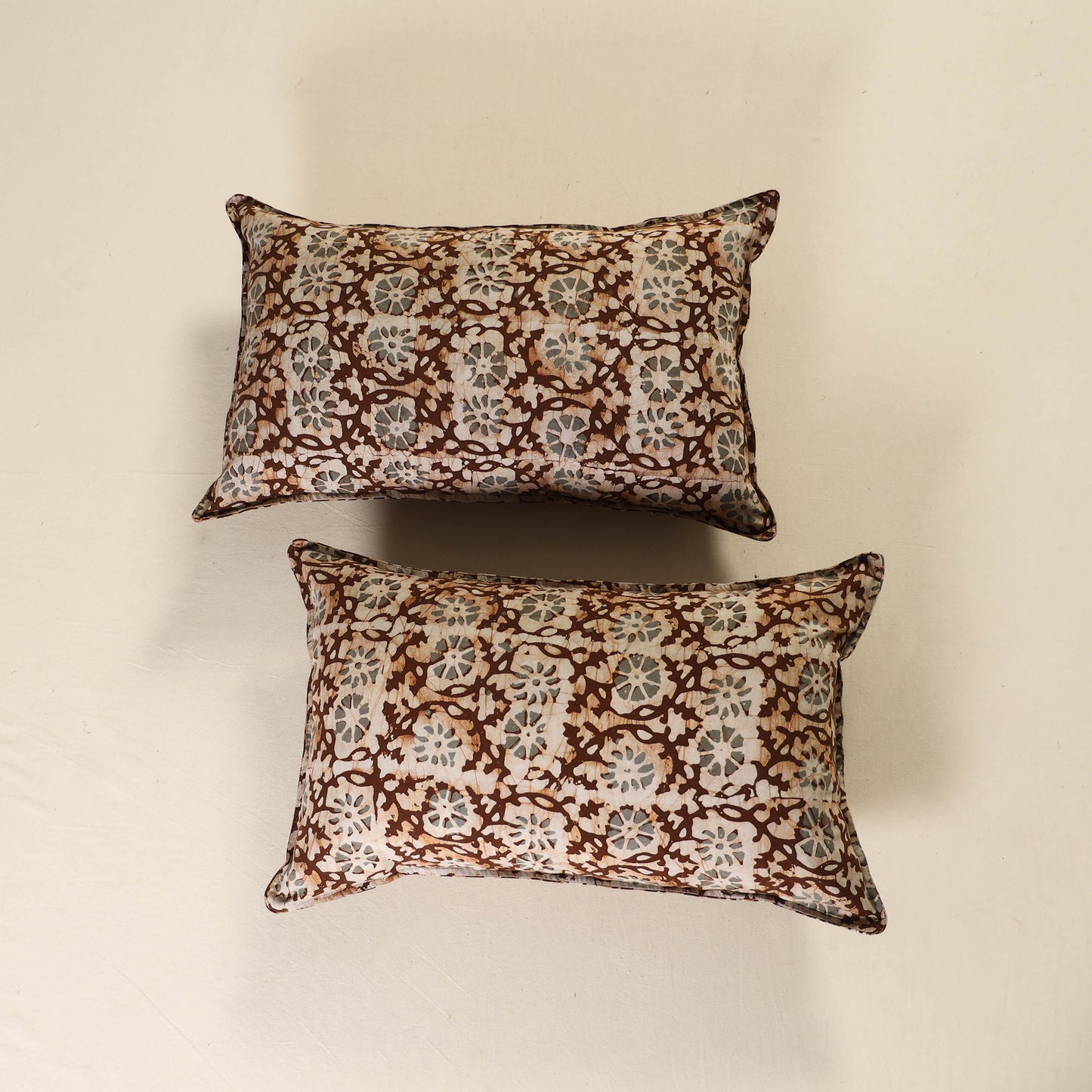 Hand Block Batik Print Pillow Covers (Set of 2) 14