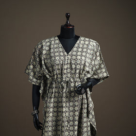 Ajrakh Hand Block Print Natural Dyed Cotton Long Kaftan 15