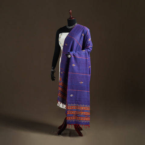 Kantha Hand Embroidered Khes Handwoven Cotton Dupatta 35