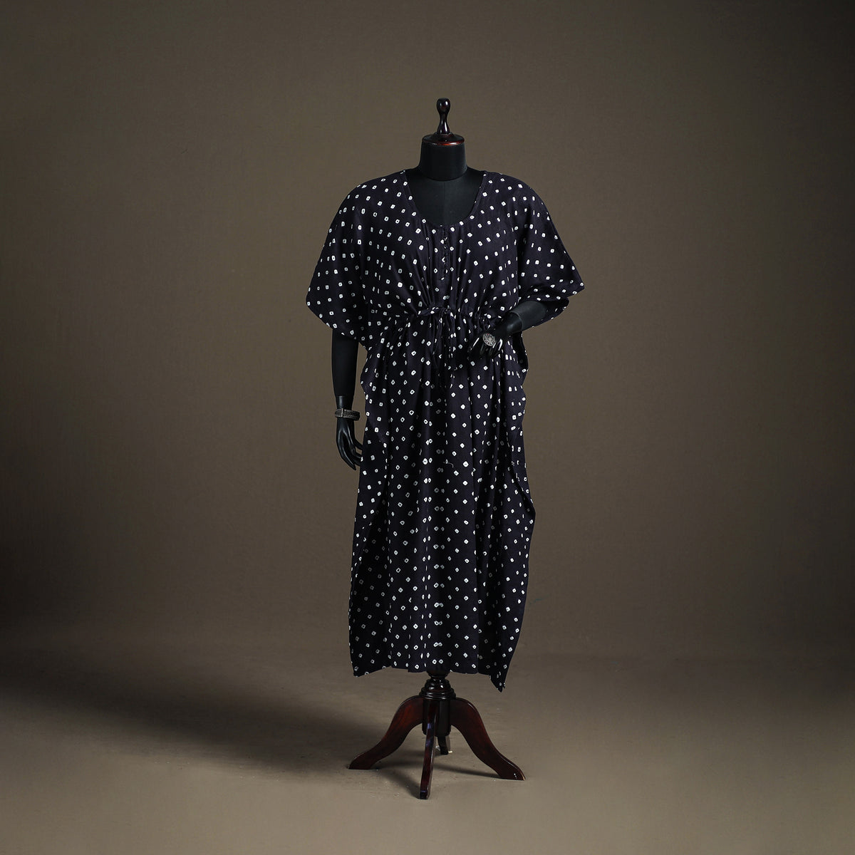 Bandhani Tie-Dye Cotton Long Kaftan 16