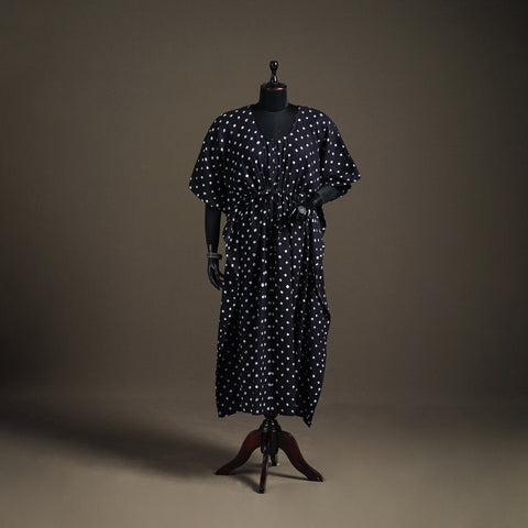Bandhani Tie-Dye Cotton Long Kaftan 16