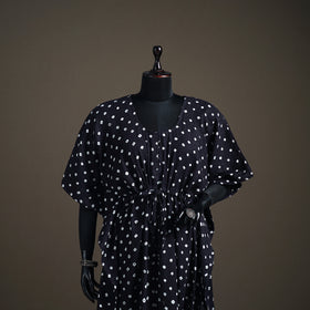 Bandhani Tie-Dye Cotton Long Kaftan 16