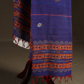 Kantha Hand Embroidered Khes Handwoven Cotton Dupatta 35