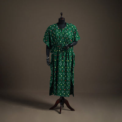 Bandhani Tie-Dye Cotton Long Kaftan 17