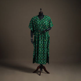 Bandhani Tie-Dye Cotton Long Kaftan 17