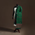 Green - Kantha Hand Embroidered Khes Handwoven Cotton Dupatta 36
