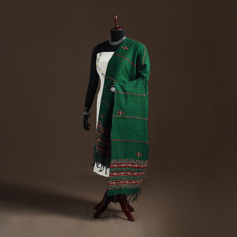 Kantha Hand Embroidered Khes Handwoven Cotton Dupatta 36