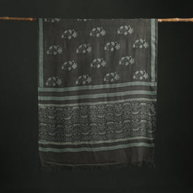 Pure Merino Wool Hand Block Akola Prints Saree 05