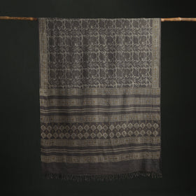 Pure Merino Wool Hand Block Akola Prints Saree 04