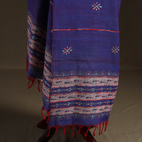 Kantha Hand Embroidered Khes Handwoven Cotton Dupatta 37