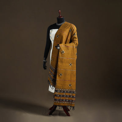 Kantha Hand Embroidered Khes Handwoven Cotton Dupatta 38