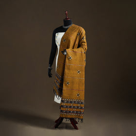 Kantha Hand Embroidered Khes Handwoven Cotton Dupatta 38