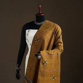 Kantha Hand Embroidered Khes Handwoven Cotton Dupatta 38