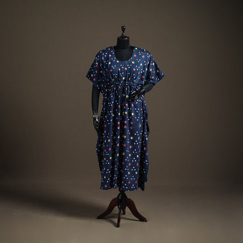 Bandhani Tie-Dye Cotton Long Kaftan 19