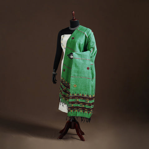 Kantha Hand Embroidered Khes Handwoven Cotton Dupatta 39