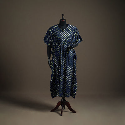 Bandhani Tie-Dye Cotton Long Kaftan 20